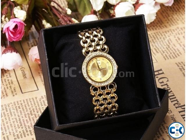 Classic 18K Gold Plated Quartz Crystal Women s Lady Bracelet large image 0
