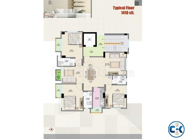 1410 sft Apartment Mirpur 1 large image 0