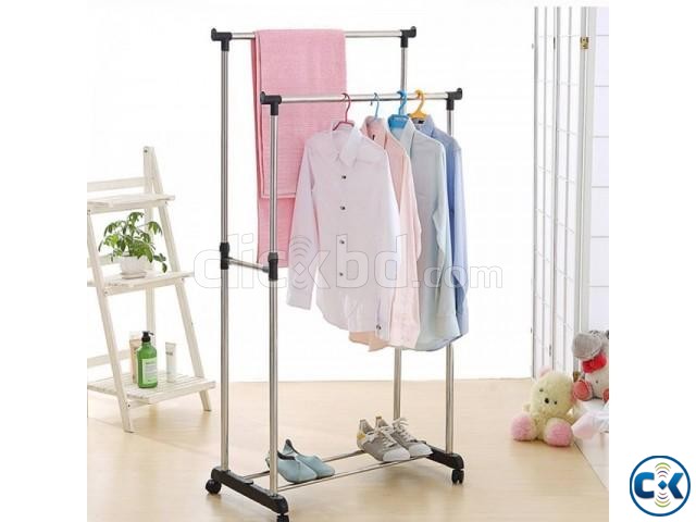 Folding Double Clothes Shoe Rack large image 0