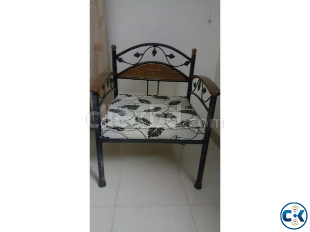 Single wrought iron sofa chair large image 0