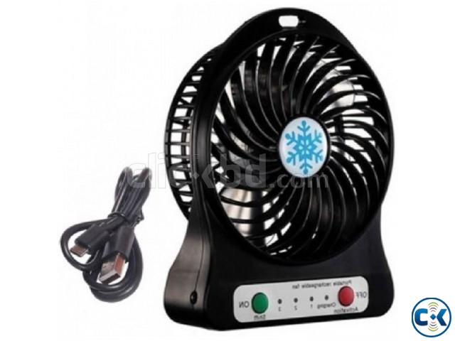USB Portable LED Mini Fan Air Cooler 2400mAh Rechargeable Li large image 0