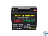AlphaPower VRLA AGM Battery 12V 18Ah/20HR for UPS & Others