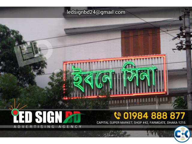 LED Sign Acrylic Letter p10 Moving Display Board with Neon large image 3