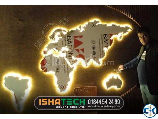 3D LED World Map Perfect World with acrylic best price in bd large image 2