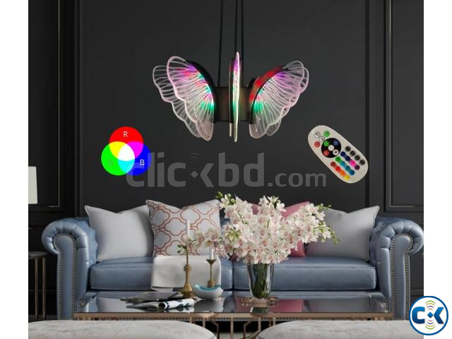 Rgb 7 Colors Butterfly Design 8-Light LED Remote Controller large image 1