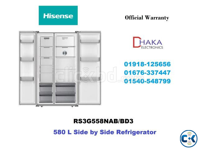 580L Hisense RS3G558NAB Side by Side Refrigerator Official large image 1