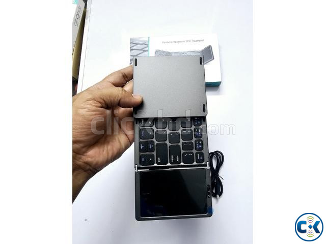 Triple Folding Portable Bluetooth Keyboard Touchpad Magnetic large image 4