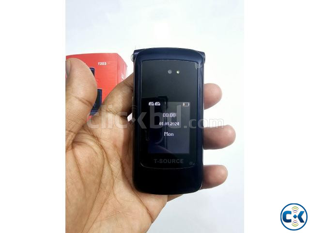 Tsource T203 Folding Phone Dual Display Auto Call Record Bla large image 4