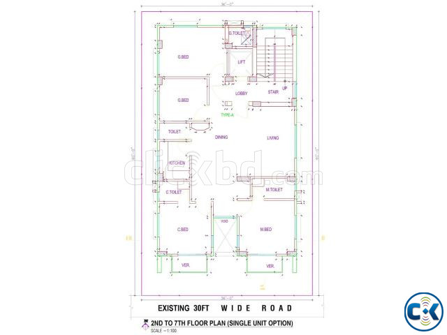 1677sft. south face flat for sale at Aftab Nagar large image 2