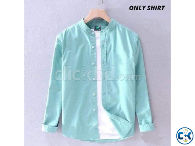 Solid Color Cotton Shirt Only Shirt  large image 2
