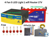 4-Fan 5-Light Solar Hybrid Combo Package Home IPS UPS inv