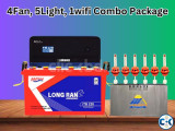 4-Fan 5-Light Combo Package Home IPS UPS inverter