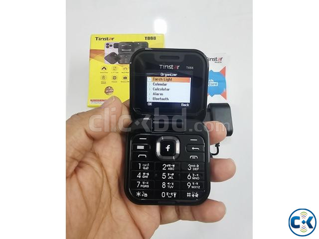 Tinstar T888 Folding Flip Phone Dual Sim Black large image 3