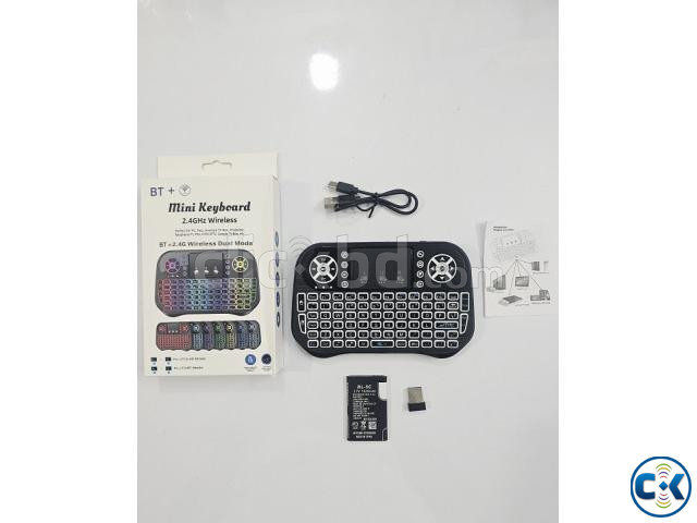 i10 Wireless Bluetooth Mini Keyboard Backlit 7 Color Dual Mo large image 1
