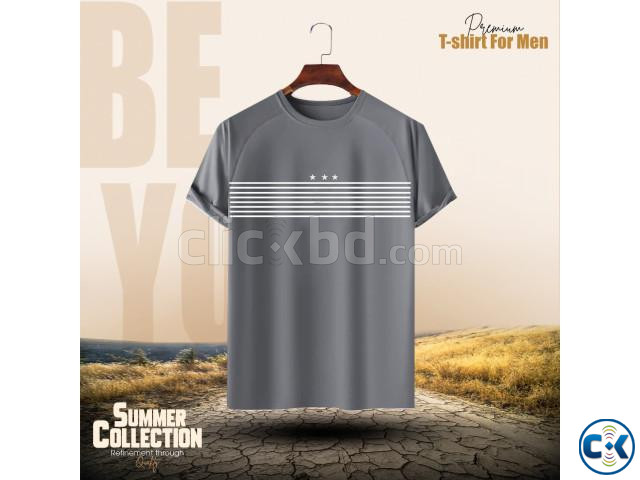 Stylish Comfortable sports T-Shirt Ash  large image 0
