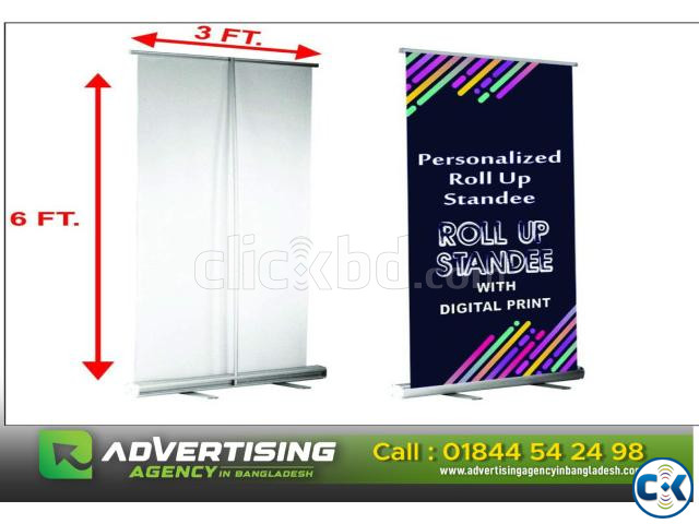 Portable Aluminum Tension Fabric Pop up Display Stand large image 0
