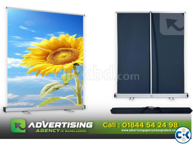Portable Aluminum Tension Fabric Pop up Display Stand large image 3