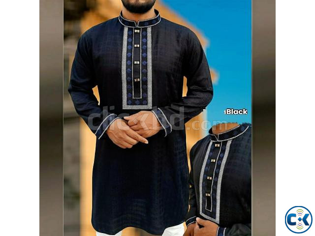 Soft Cotton Embroidery Panjabi large image 1