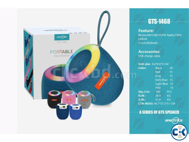 Greatnice GTS-1468 Portable Bluetooth Speaker With RGB Light large image 1