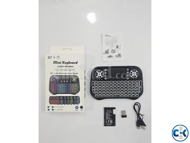 i10 Wireless Bluetooth Mini Keyboard Backlit 7 Color Dual Mo large image 2