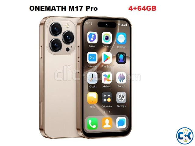 ONEMath M17 Pro Mini 4G Android Smart Phone 4GB 64GB -Gold large image 0