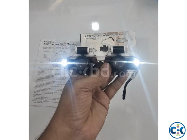 LED Watch Repair Magnifier With 2 Led Light Magnifying Glass large image 3