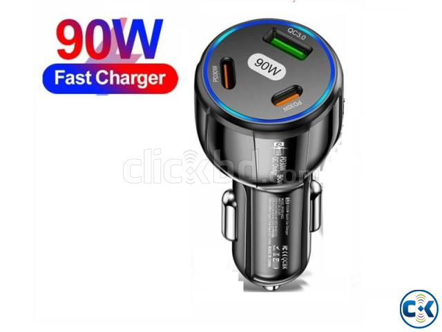 90W Quick Car Charger 1 USB 2 Port Type-C large image 0