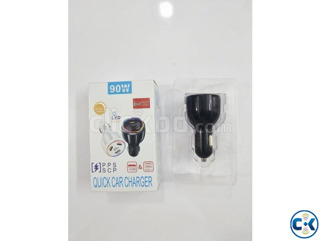 90W Quick Car Charger 1 USB 2 Port Type-C large image 2