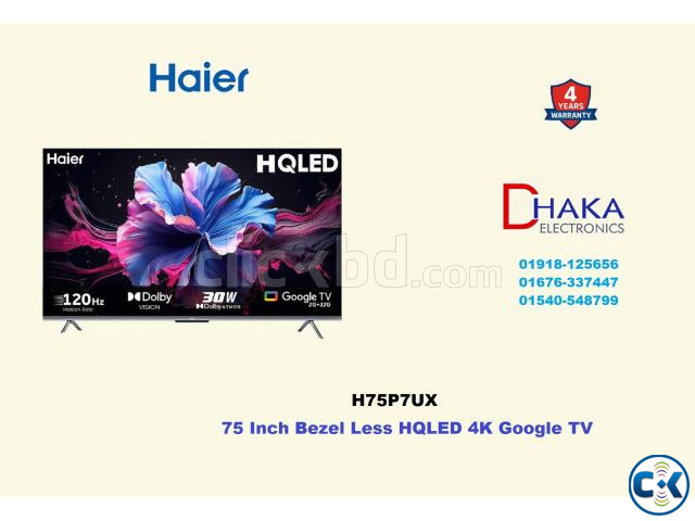 Haier H75P7UX 75 inch HQLED 4K Google TV Price BD Official large image 1