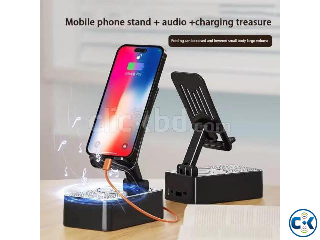 3 in 1 wireless speaker powerbank and phone holder large image 0