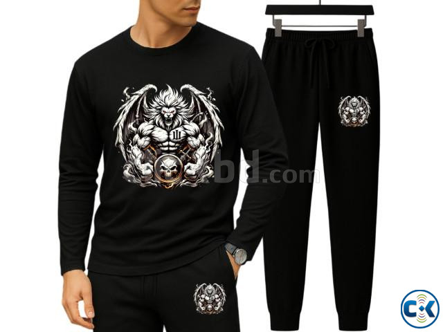 Long Sleeve Drop Shoulder Tshirt and Trouser Set large image 1
