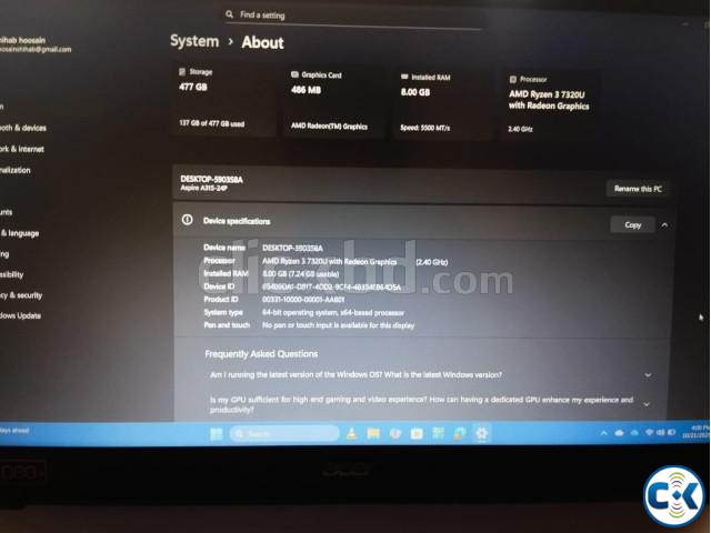 Acer Aspire 3 15.6 FHD Display Laptop large image 0