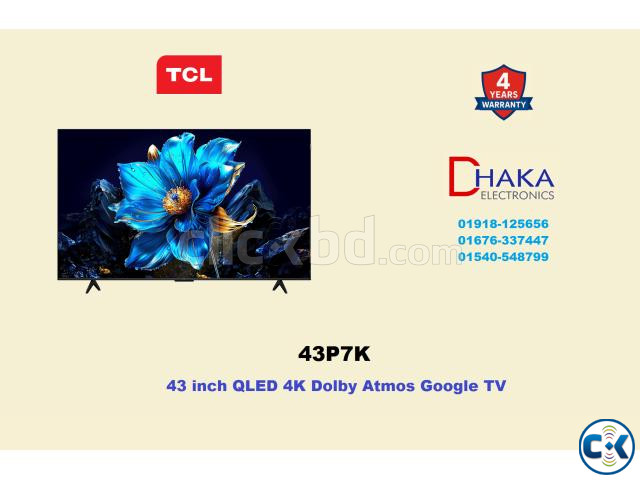 TCL 43 inch 43P7K QLED 4K Smart Google TV Official large image 0