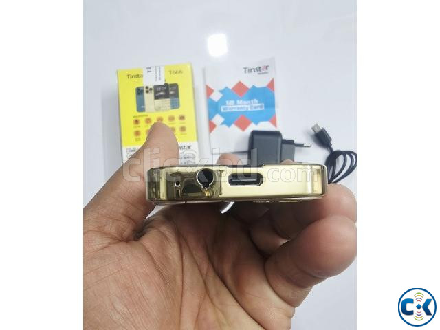 Tinstar T666 Mini Button Card Phone Gold large image 4