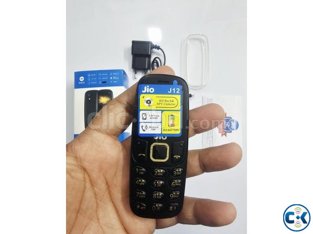 Jio J12 Mini Button Phone Dual Sim With Cover Black large image 3