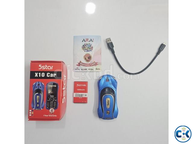 5Star X10 Car Button Phone Dual Sim Blue large image 1