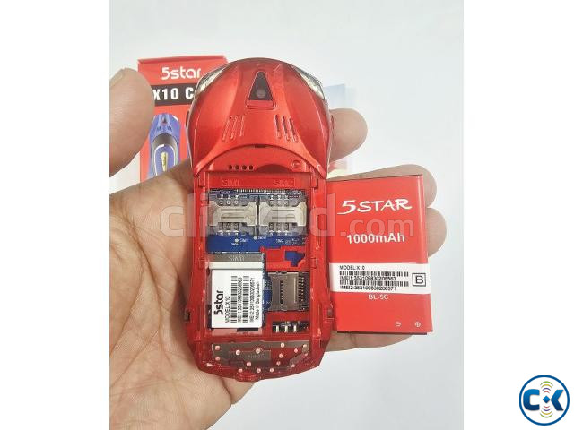 5Star X10 Car Phone Dual Sim Camera Red large image 2