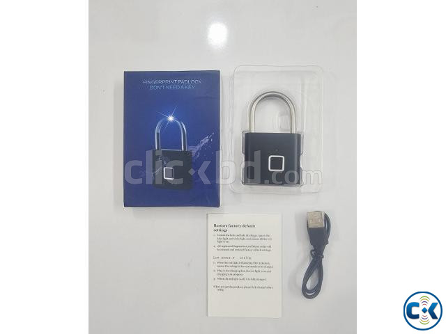 Fingerprint Keyless Smart Padlock Rechargable large image 1