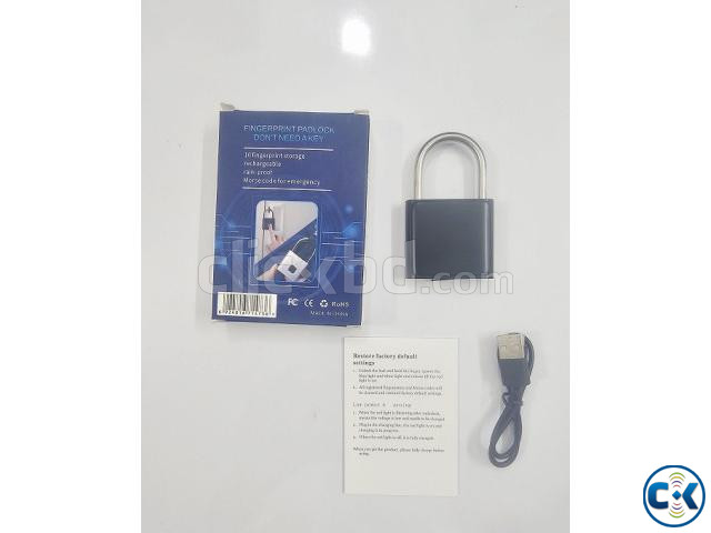 Fingerprint Keyless Smart Padlock Rechargable large image 2