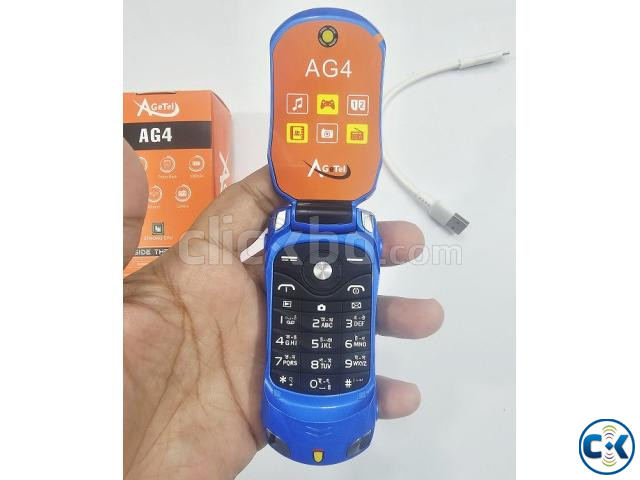 Agetel AG4 Car Shape Folding Mobile Phone Blue large image 2