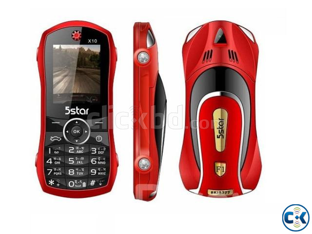 5Star X10 Car Phone Dual Sim Camera Red large image 0