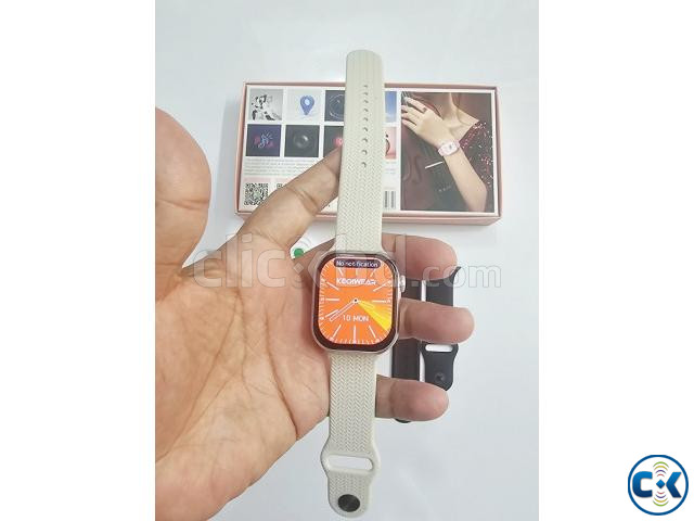 HW68 Mini Smartwatch Calling With 3 Srtip - Silver large image 2