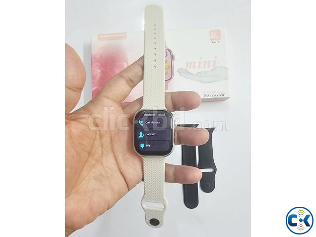 HW68 Mini Smartwatch Calling With 3 Srtip - Silver large image 3