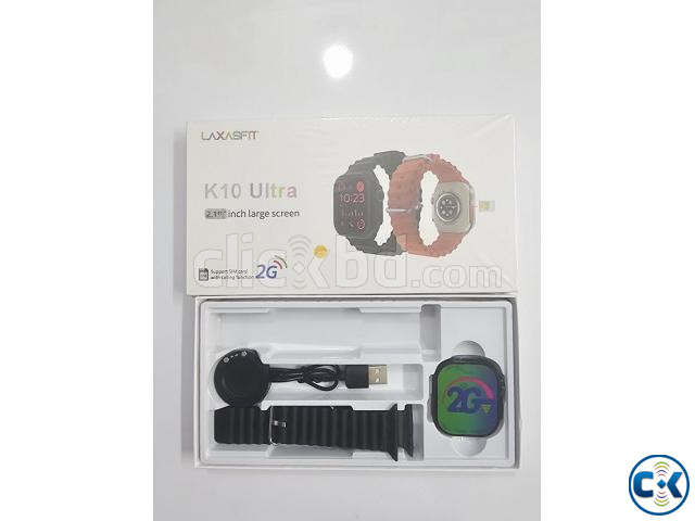 Laxasfit K10 Ultra Smart Watch Single Sim - Black large image 1