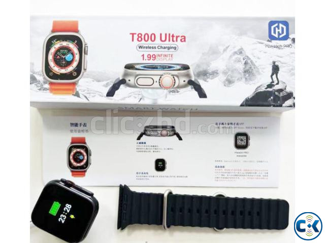 T800 Ultra Smartwatch Calling Option Wireless Charger large image 3