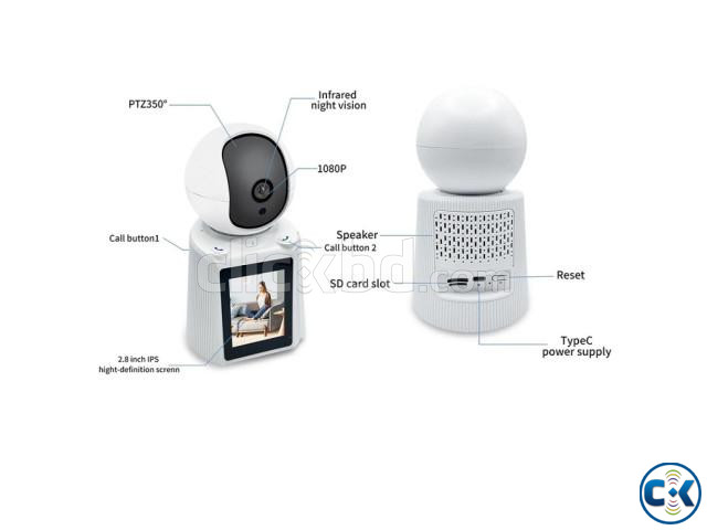 QP001 Video Calling V380 Wifi Camera With Display large image 1