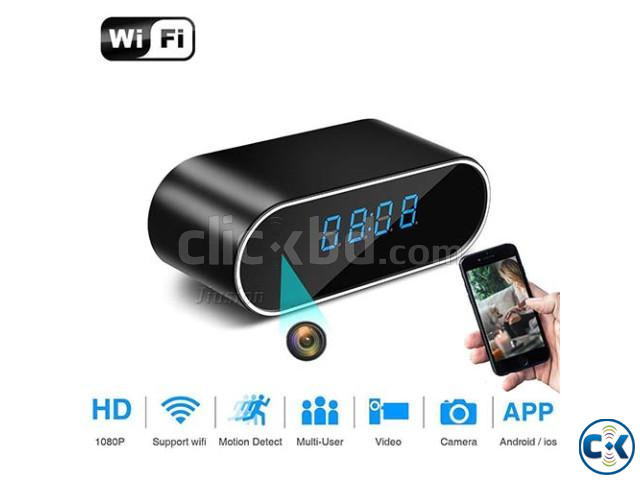 Wifi Table Clock Video Camera 1080p HD 2000mAh Battery large image 0