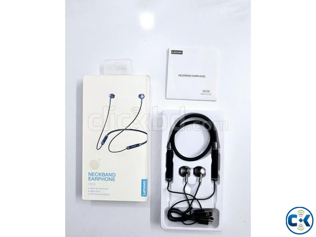 Lenovo HE06 Neckband Earphone Black large image 3