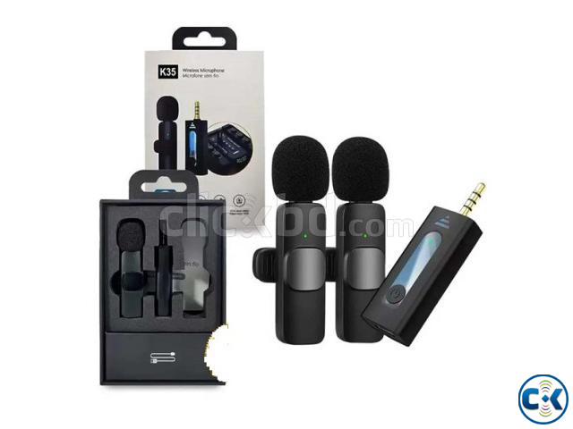 K35 Pro Dual Mic Wireless Microphone For Smartphone DSLR large image 0