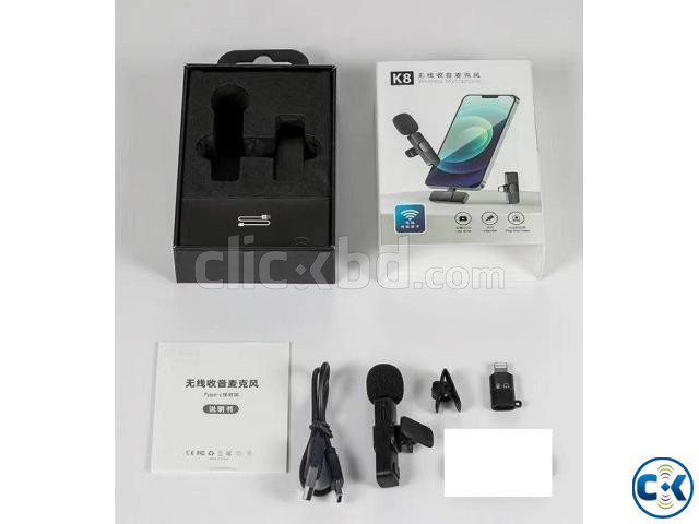 K8 Wireless Clip Microphone For Type-C Rechargeable large image 2